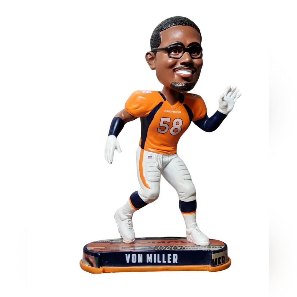 Forever Collectibles Football Player Bobblehead - Orange and Blue
